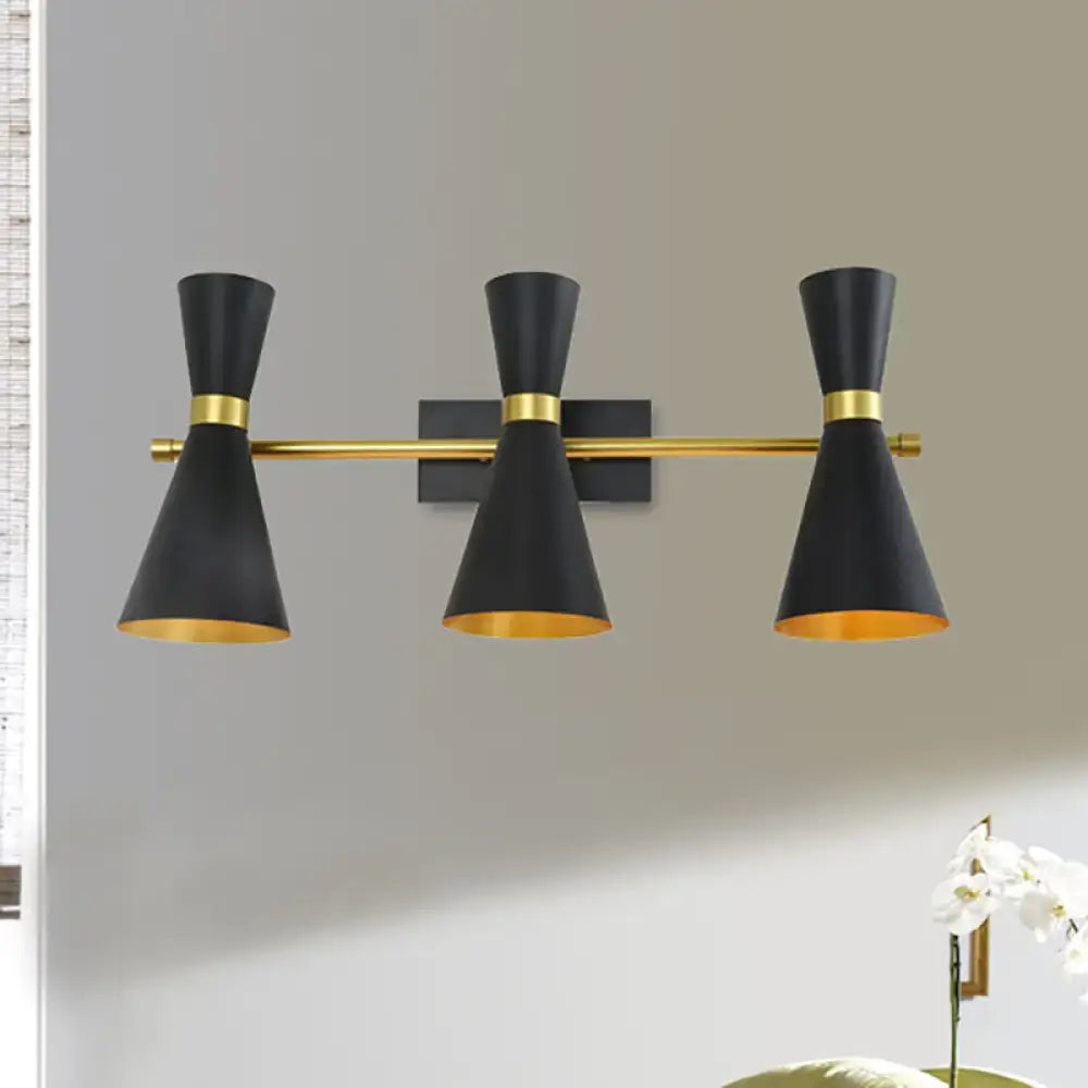Gold Adjustable Arm 3-Light Wall Sconce