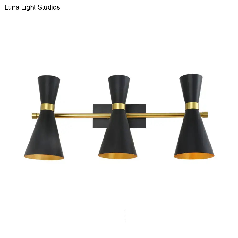 Gold Adjustable Arm 3-Light Wall Sconce