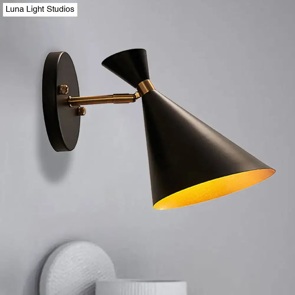 Gold Adjustable Arm 3-Light Wall Sconce