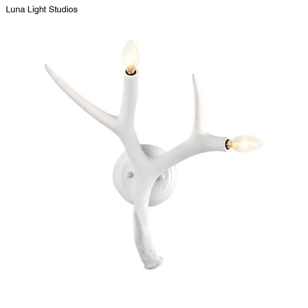 White Resin Antler Sconce