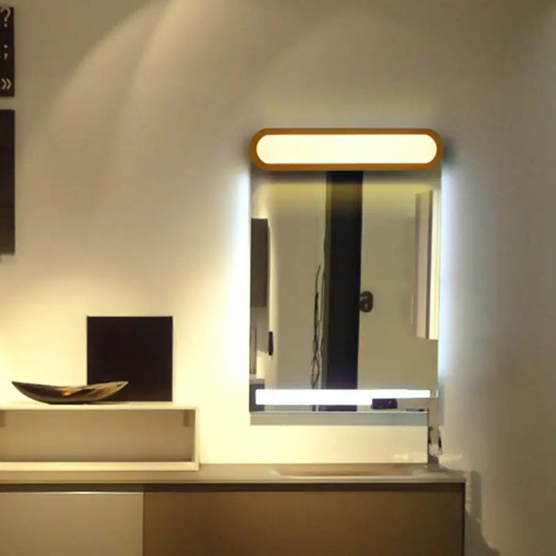 Wood LED Elongated 25-Inch Vanity Light