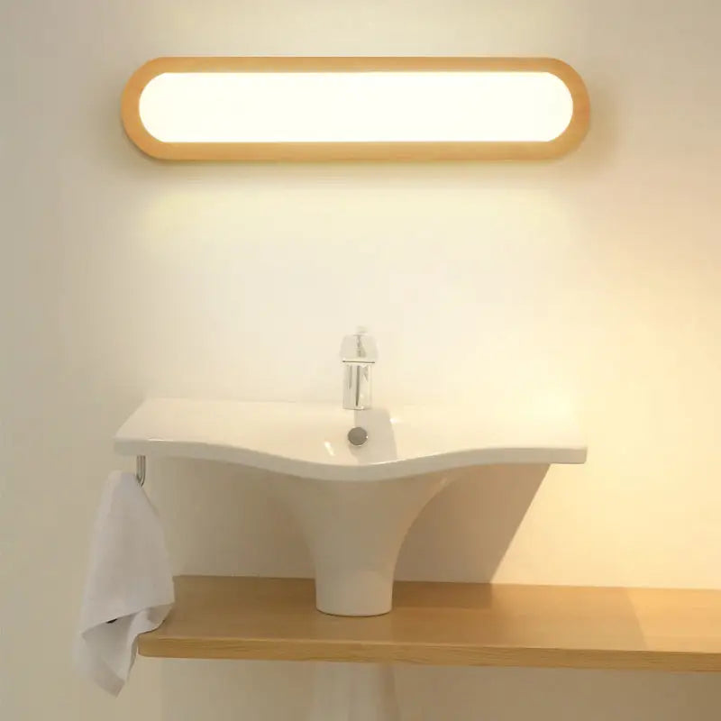 Wood LED Elongated 25-Inch Vanity Light