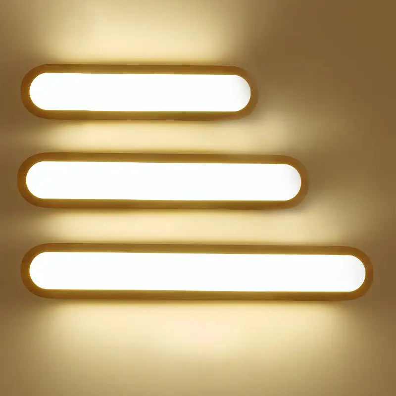 Wood LED Elongated 25-Inch Vanity Light