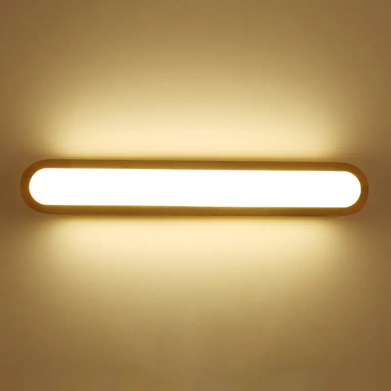 Wood LED Elongated 25-Inch Vanity Light