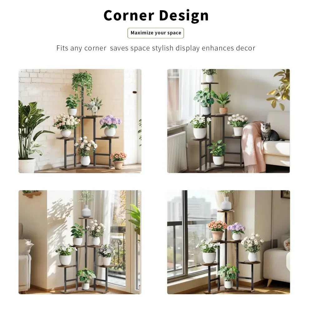 Black Metal Corner Stand