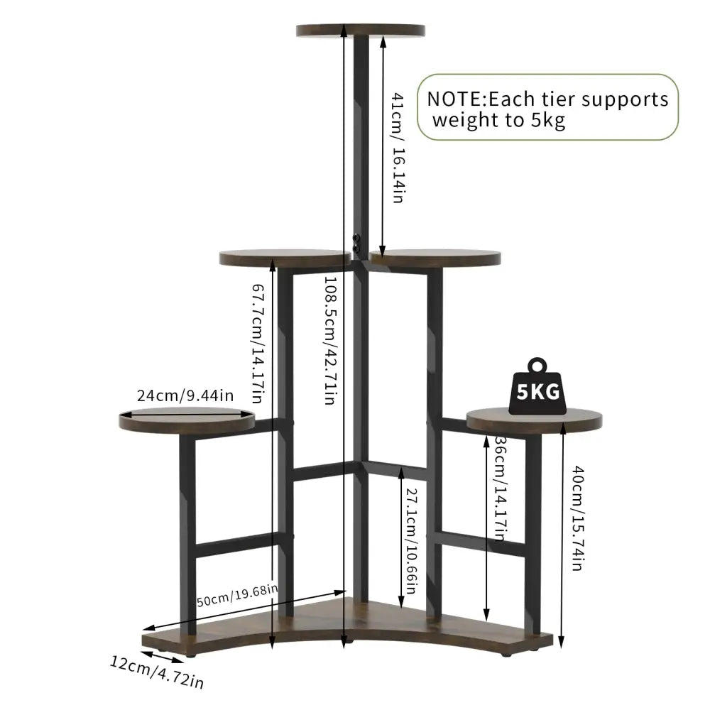 Black Metal Corner Stand