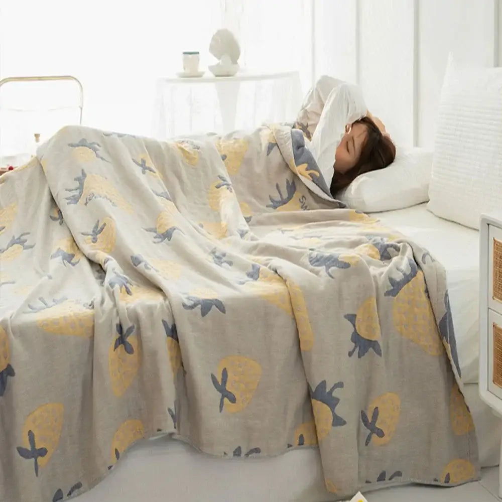 Gray Boho Cotton Throw