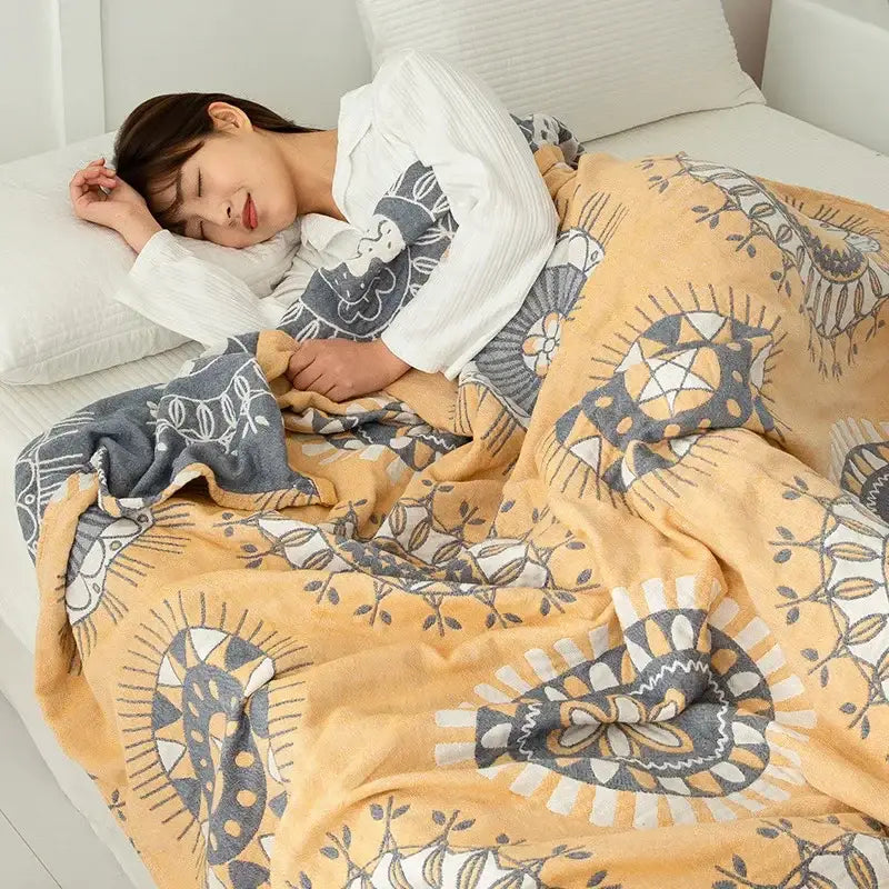 Gray Boho Cotton Throw