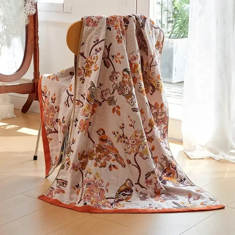 Cream Cotton Gauze Blanket