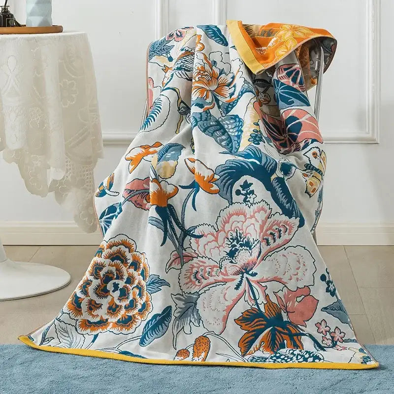 Cream Cotton Gauze Blanket