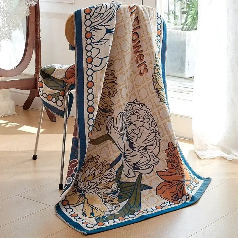 Cream Cotton Gauze Blanket