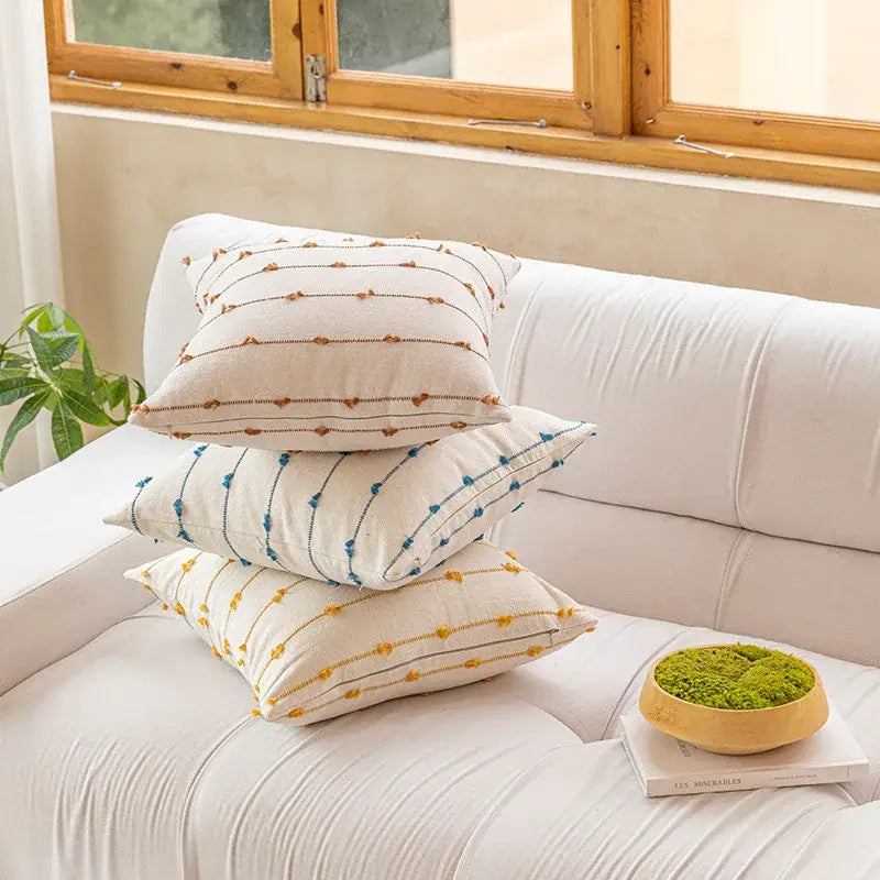 Blue Yellow Stripe Cushions