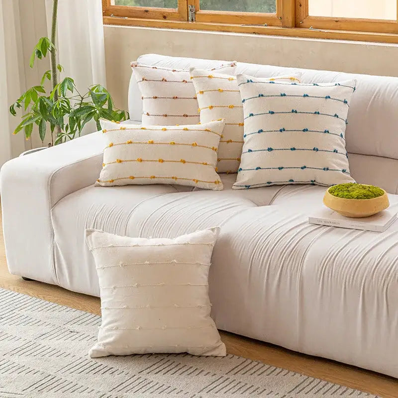 Blue Yellow Stripe Cushions