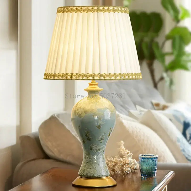 Celadon Ceramic Table Lamp