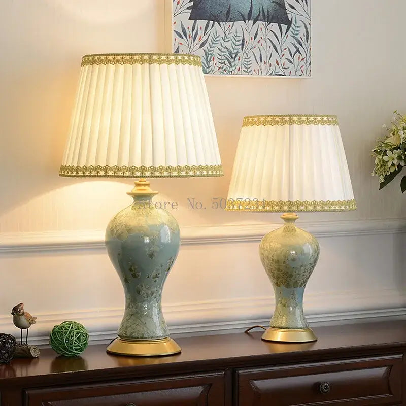 Celadon Ceramic Table Lamp