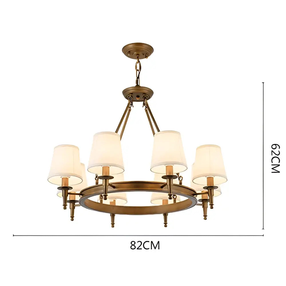 Bronze Fabric Retro 10-Light Chandelier