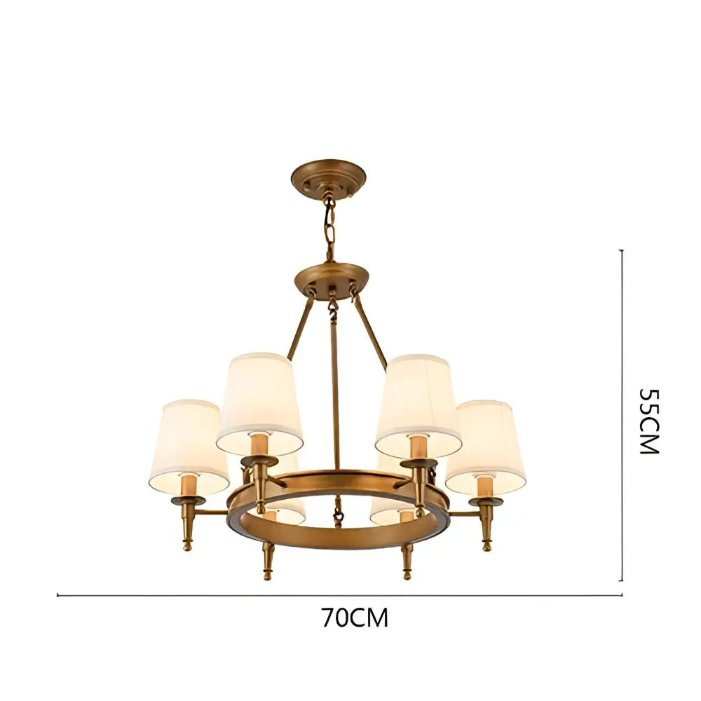 Bronze Fabric Retro 10-Light Chandelier