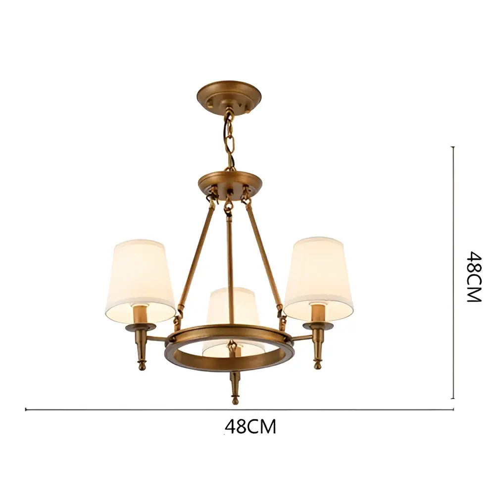 Bronze Fabric Retro 10-Light Chandelier