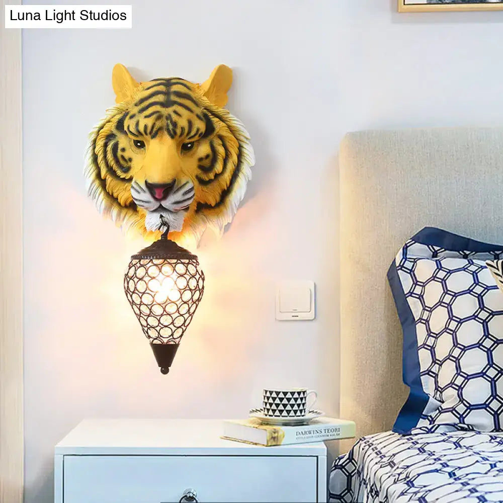 Tiger Crystal Wall Sconce Yellow or Grey