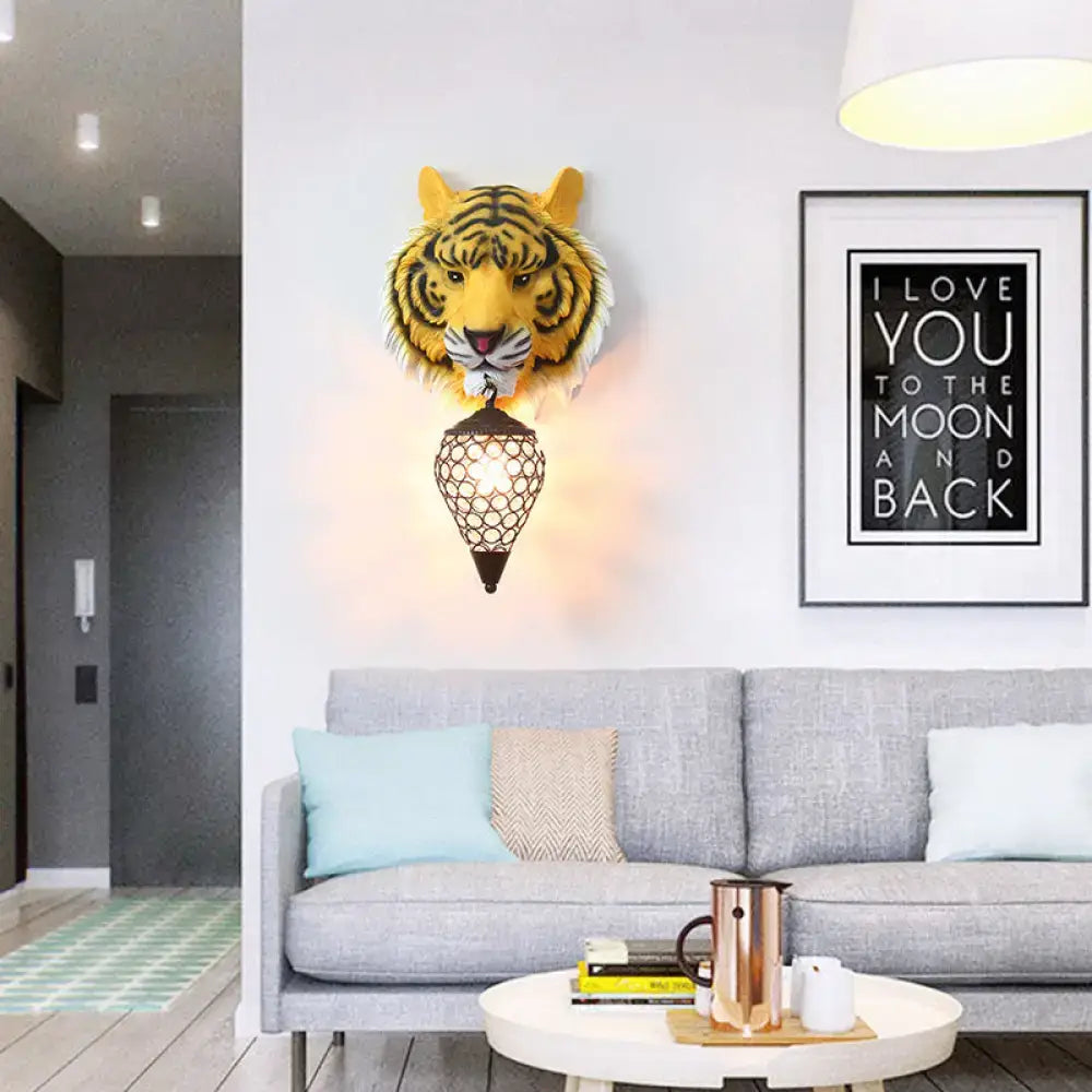 Tiger Crystal Wall Sconce Yellow or Grey