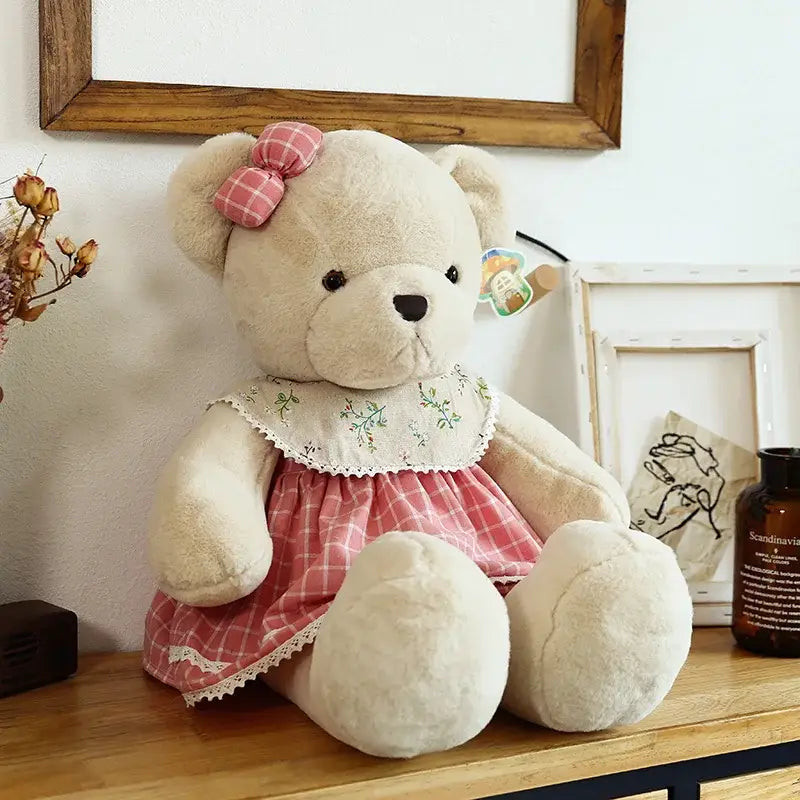 Cream Plaid Plush Toy