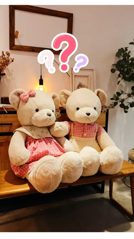 Cream Plaid Plush Toy