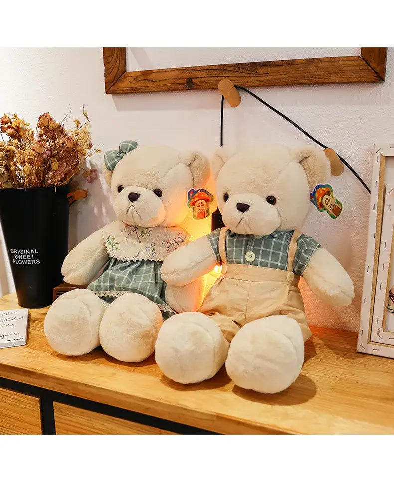 Cream Plaid Plush Toy