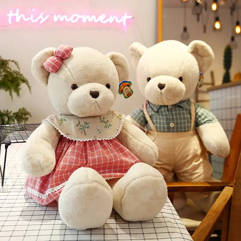 Cream Plaid Plush Toy