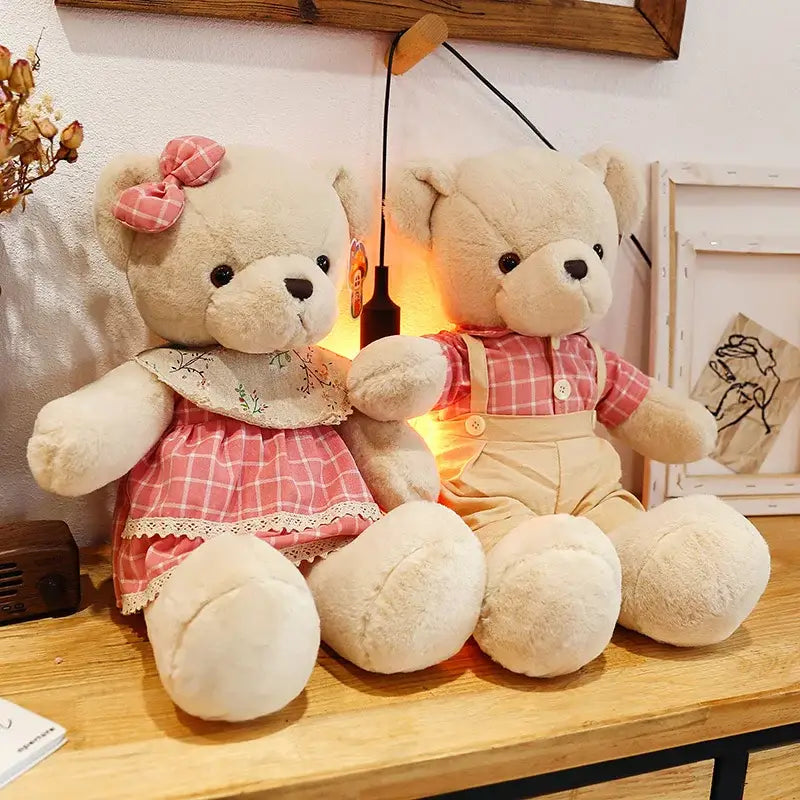 Cream Plaid Plush Toy