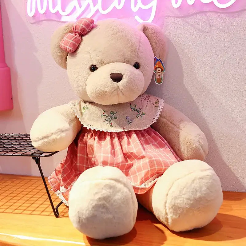 Cream Plaid Plush Toy
