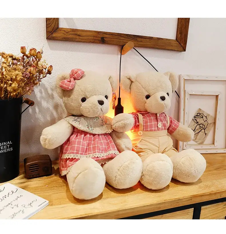 Cream Plaid Plush Toy