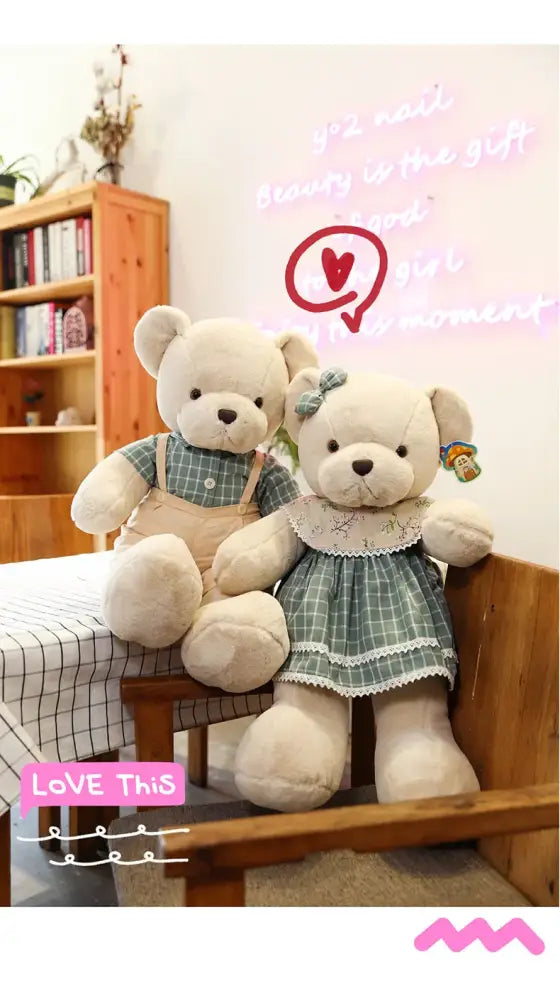 Cream Plaid Plush Toy