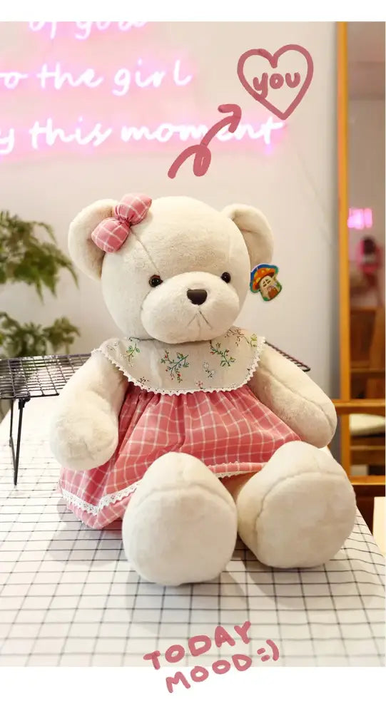 Cream Plaid Plush Toy