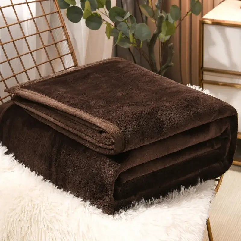 Gray Checkered Fleece Throw