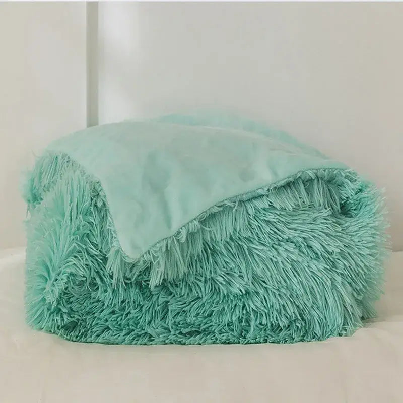 Pink Faux Fur Throw Blanket
