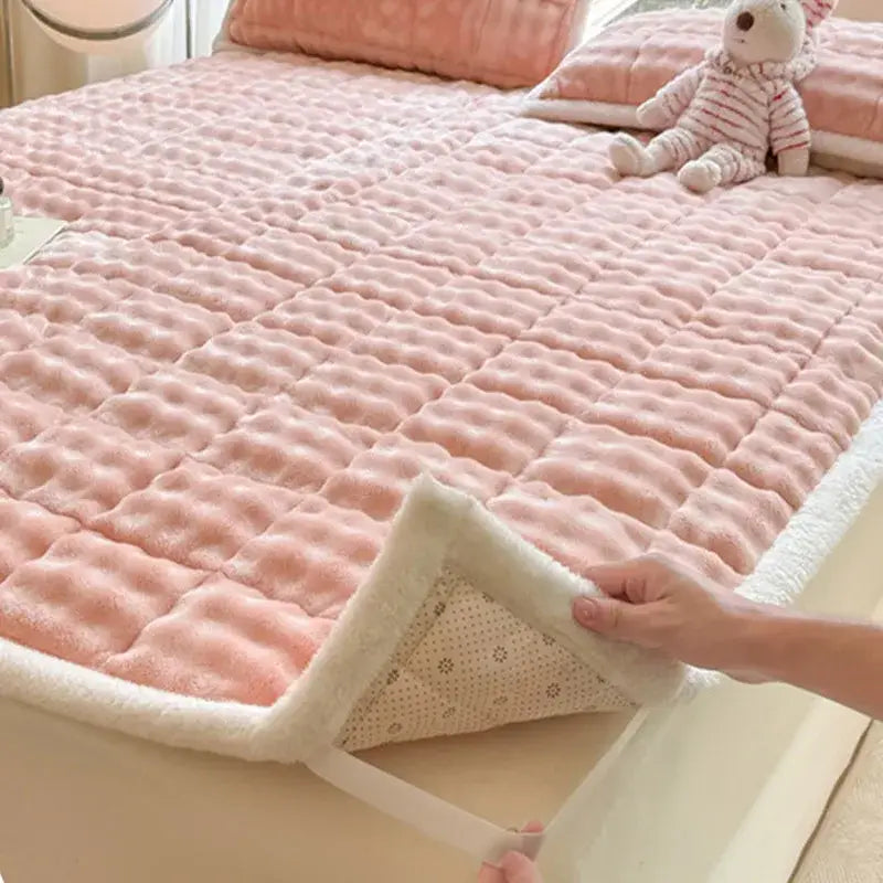 Pink Quilted Mattress Pad
