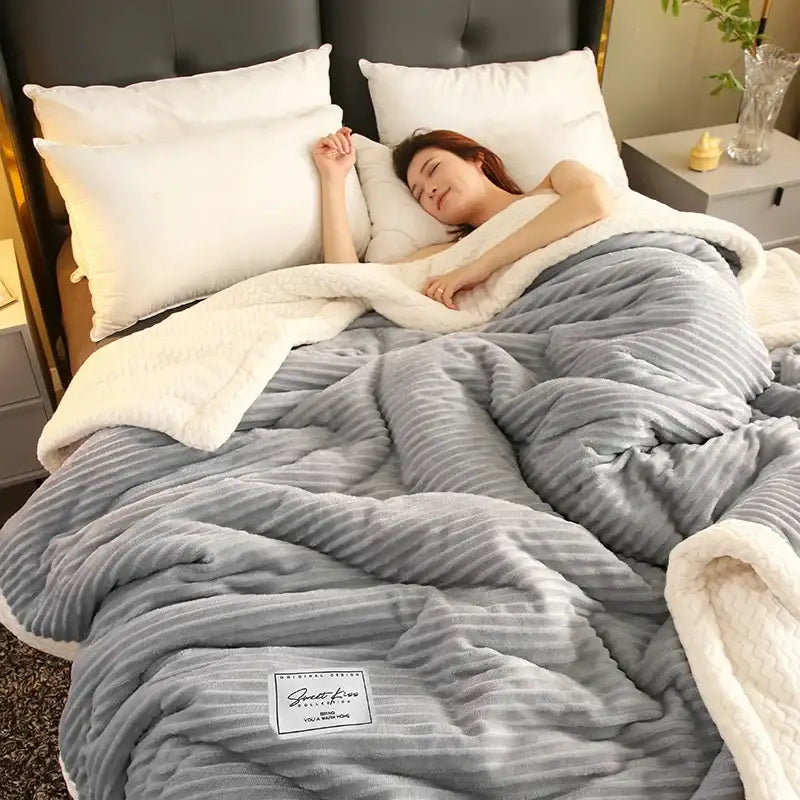 Gray Winter Fleece Blanket