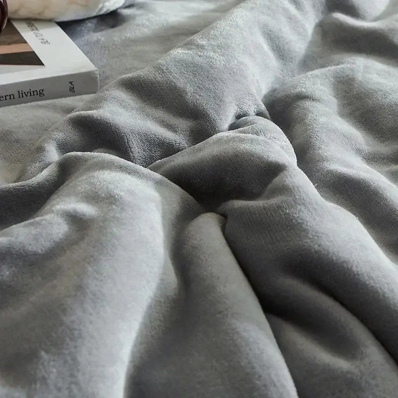 Gray Winter Fleece Blanket