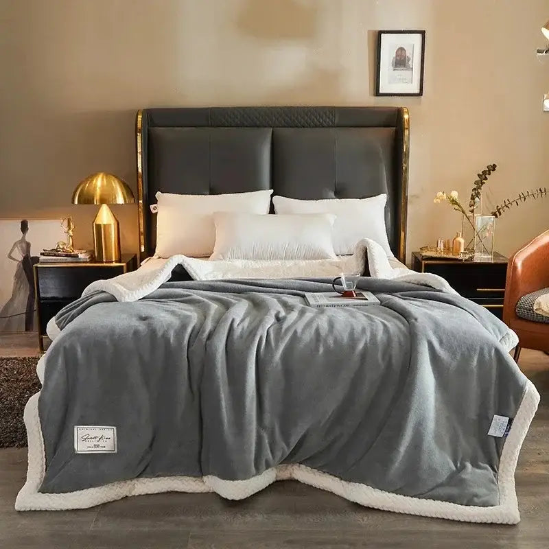Gray Winter Fleece Blanket