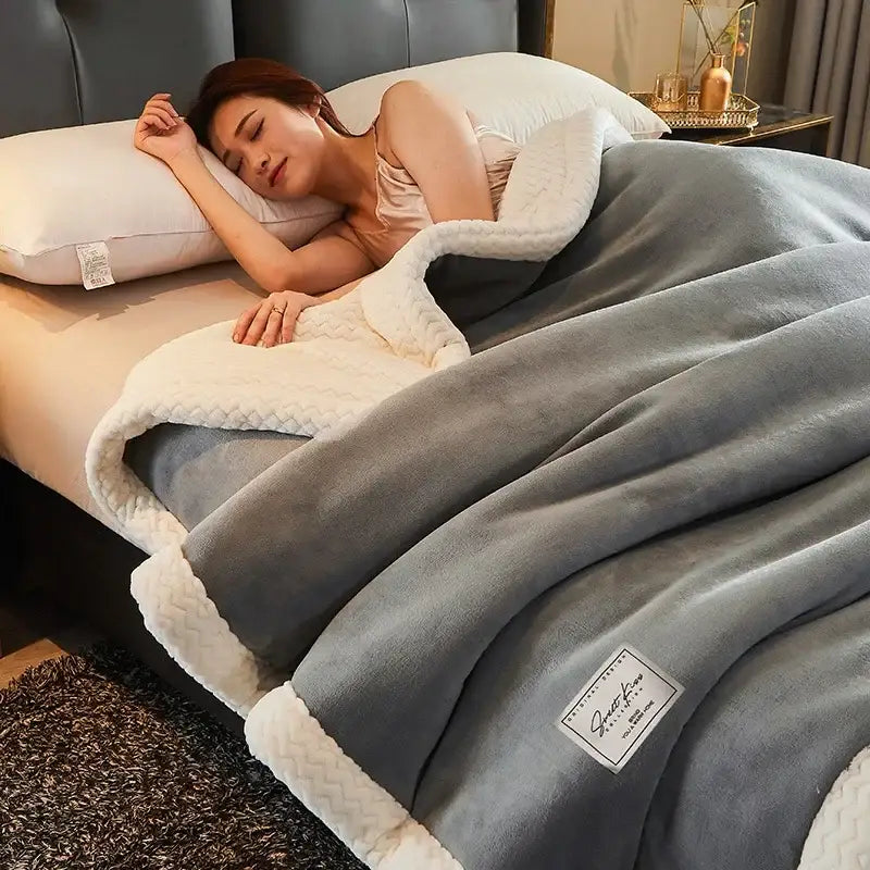 Gray Winter Fleece Blanket