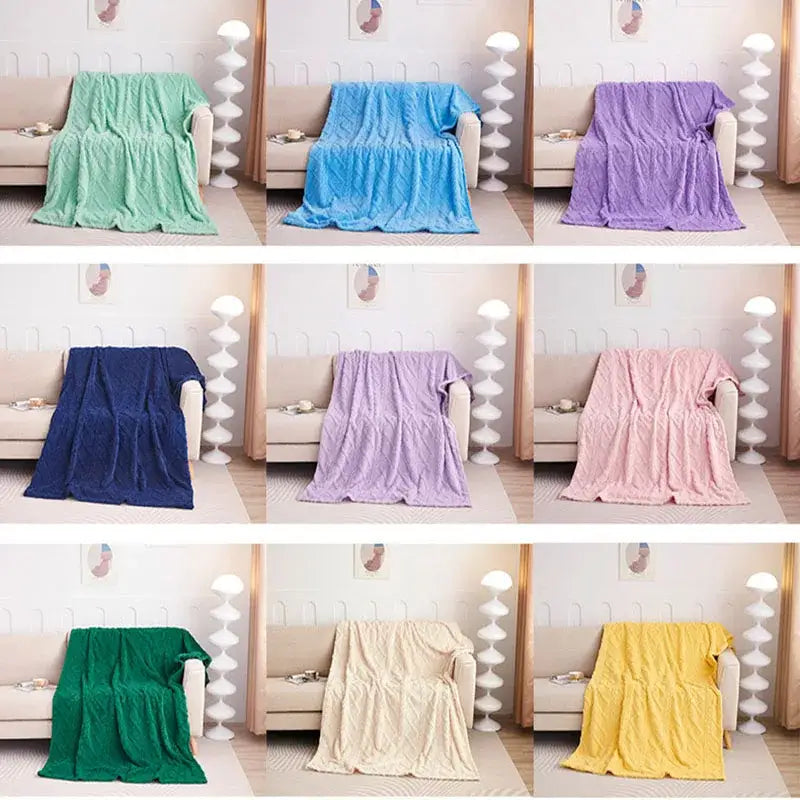 Textured Sofa Throw Blanket