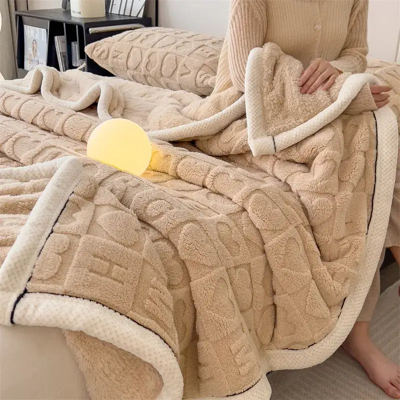 Blue Jacquard Nap Blanket