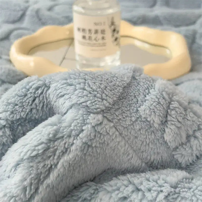 Blue Jacquard Nap Blanket