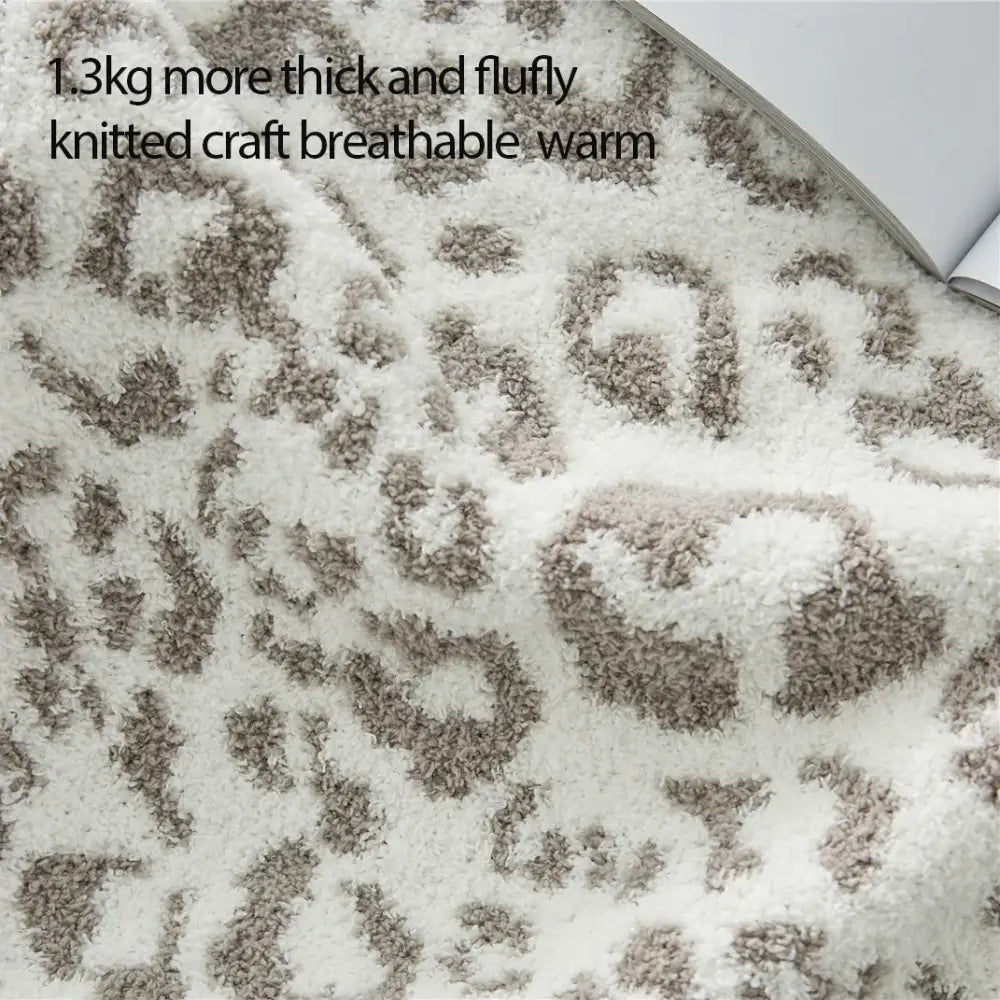 Leopard Print Knitted Throw
