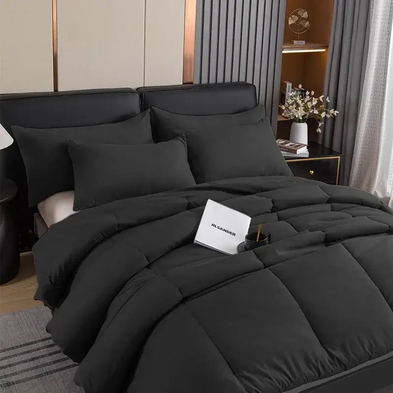 Gray Quilted Duvet Set
