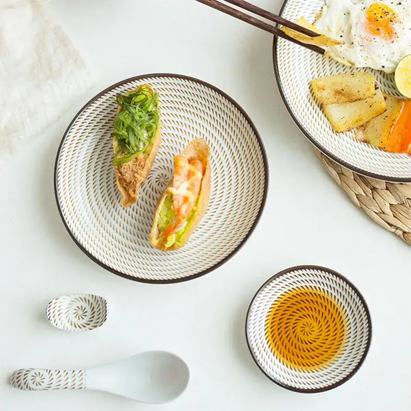 Blue Crackle Ceramic Plates
