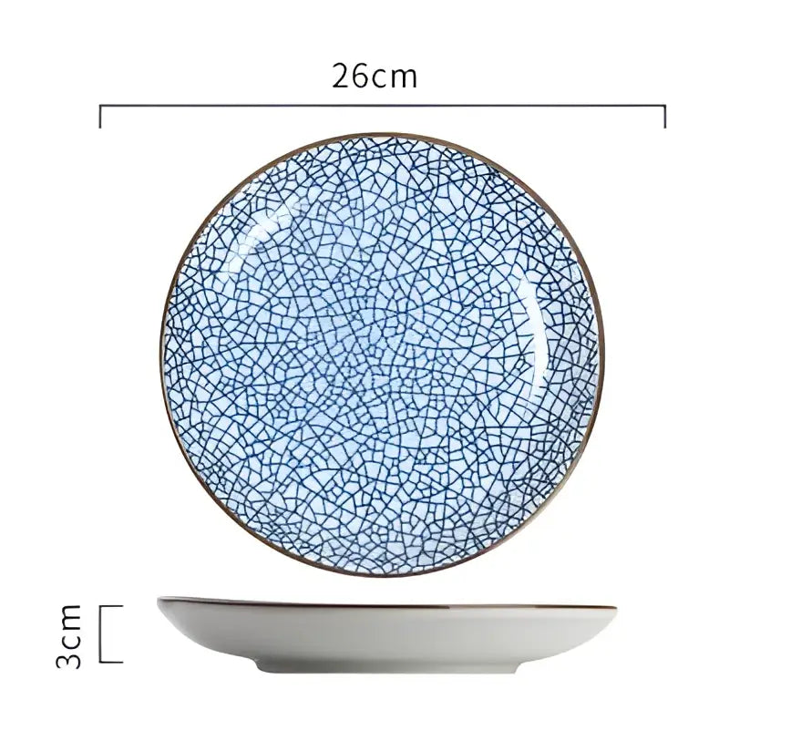 Blue Crackle Ceramic Plates