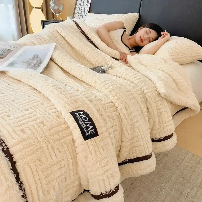 Brown Cream Fleece Blanket