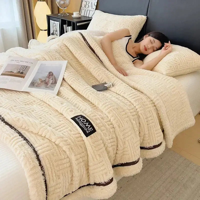 Brown Cream Fleece Blanket
