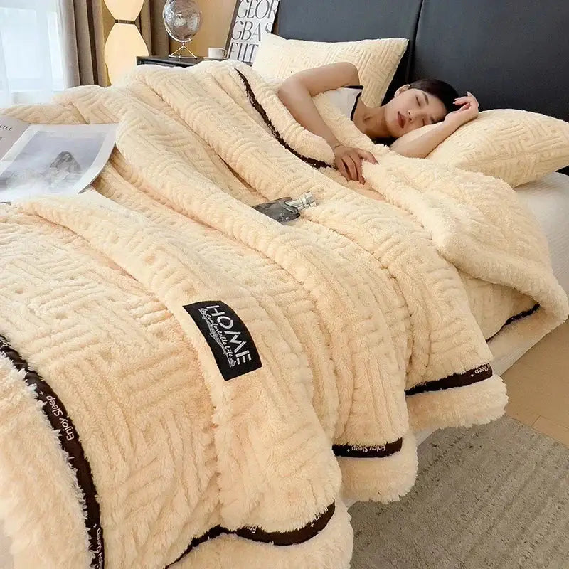Brown Cream Fleece Blanket